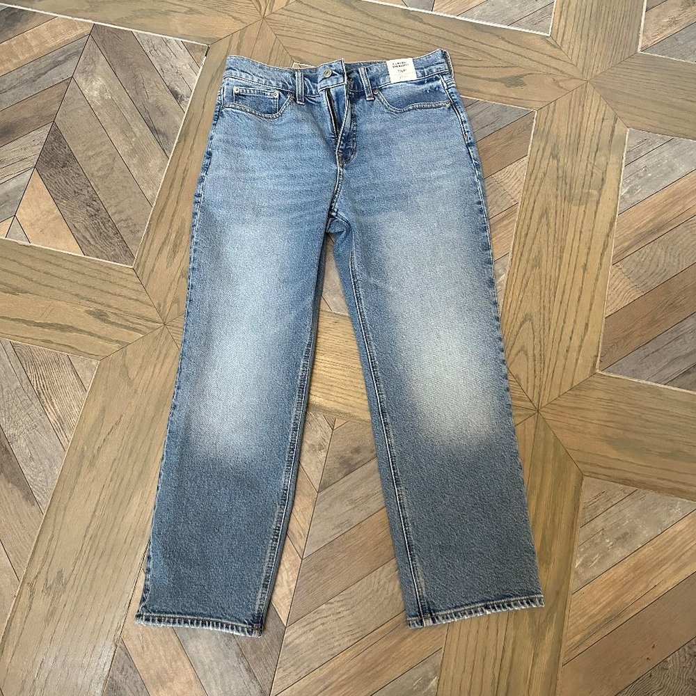 J.Crew Petite high-rise '90s classic straight-fit jean in Hanger wash